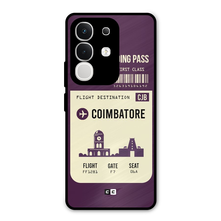 Coimbatore Boarding Pass Metal Back Case for Vivo T4x