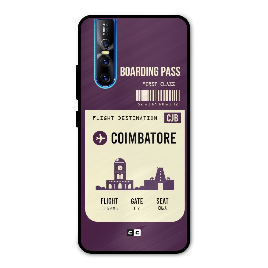 Coimbatore Boarding Pass Metal Back Case for Vivo V15 Pro