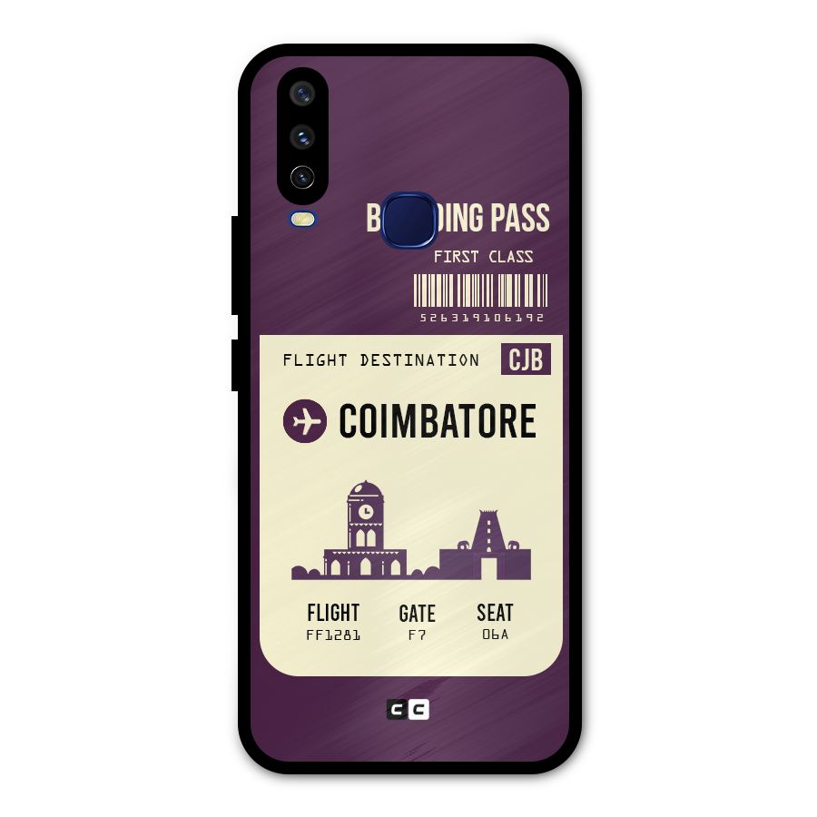 Coimbatore Boarding Pass Metal Back Case for Vivo V17