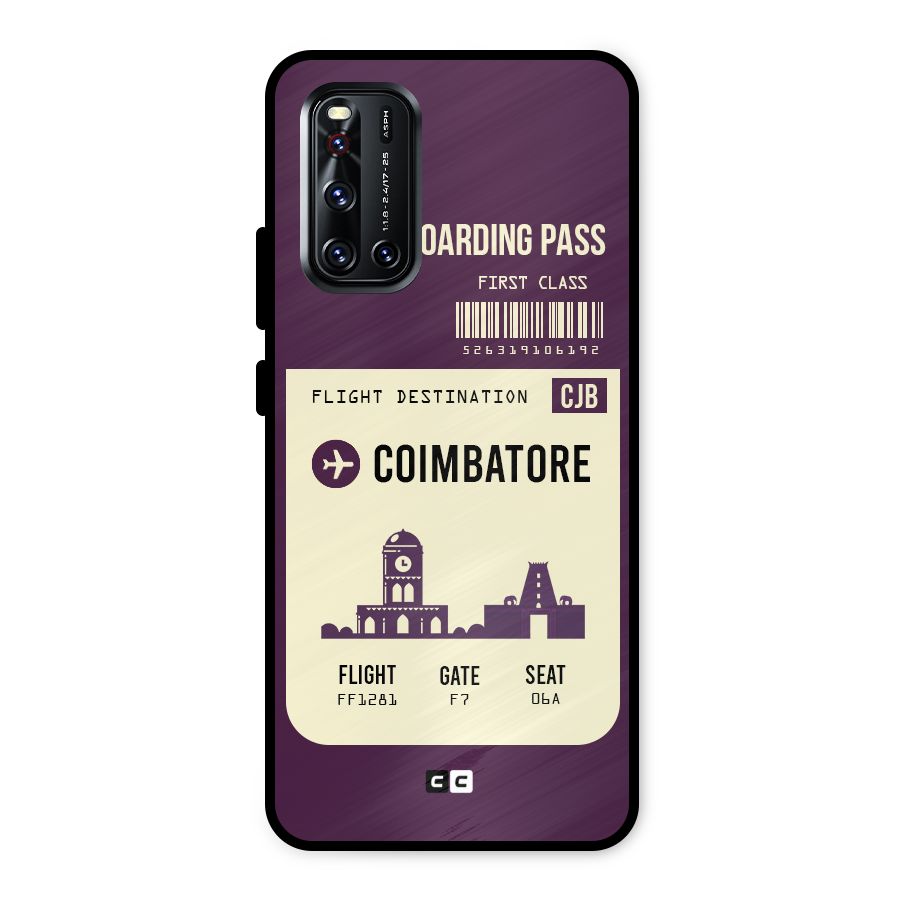 Coimbatore Boarding Pass Metal Back Case for Vivo V19