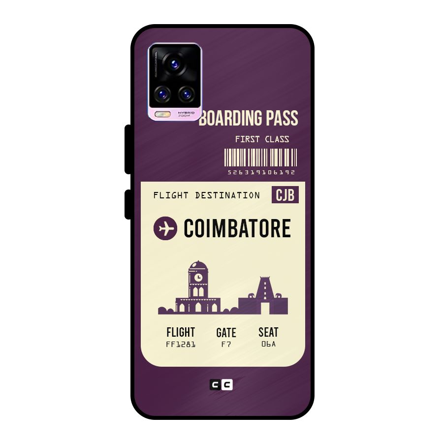Coimbatore Boarding Pass Metal Back Case for Vivo V20 Pro