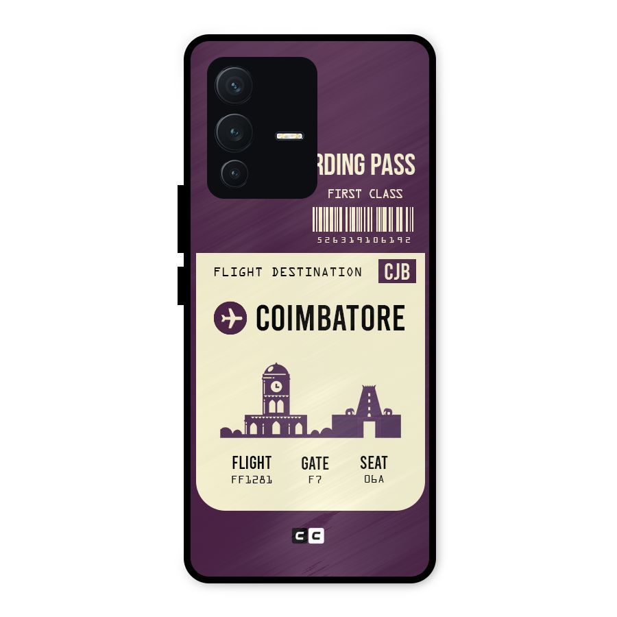 Coimbatore Boarding Pass Metal Back Case for Vivo V23 5G