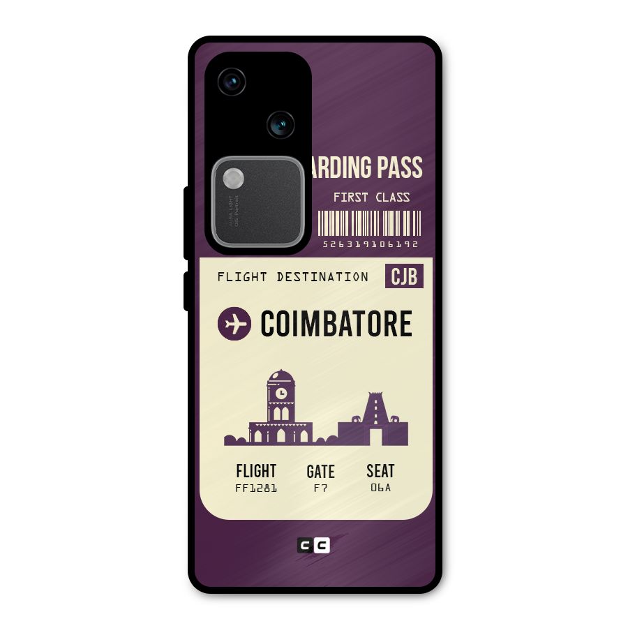 Coimbatore Boarding Pass Metal Back Case for Vivo V30 Pro