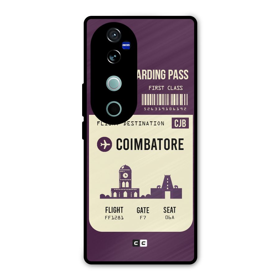 Coimbatore Boarding Pass Metal Back Case for Vivo V40