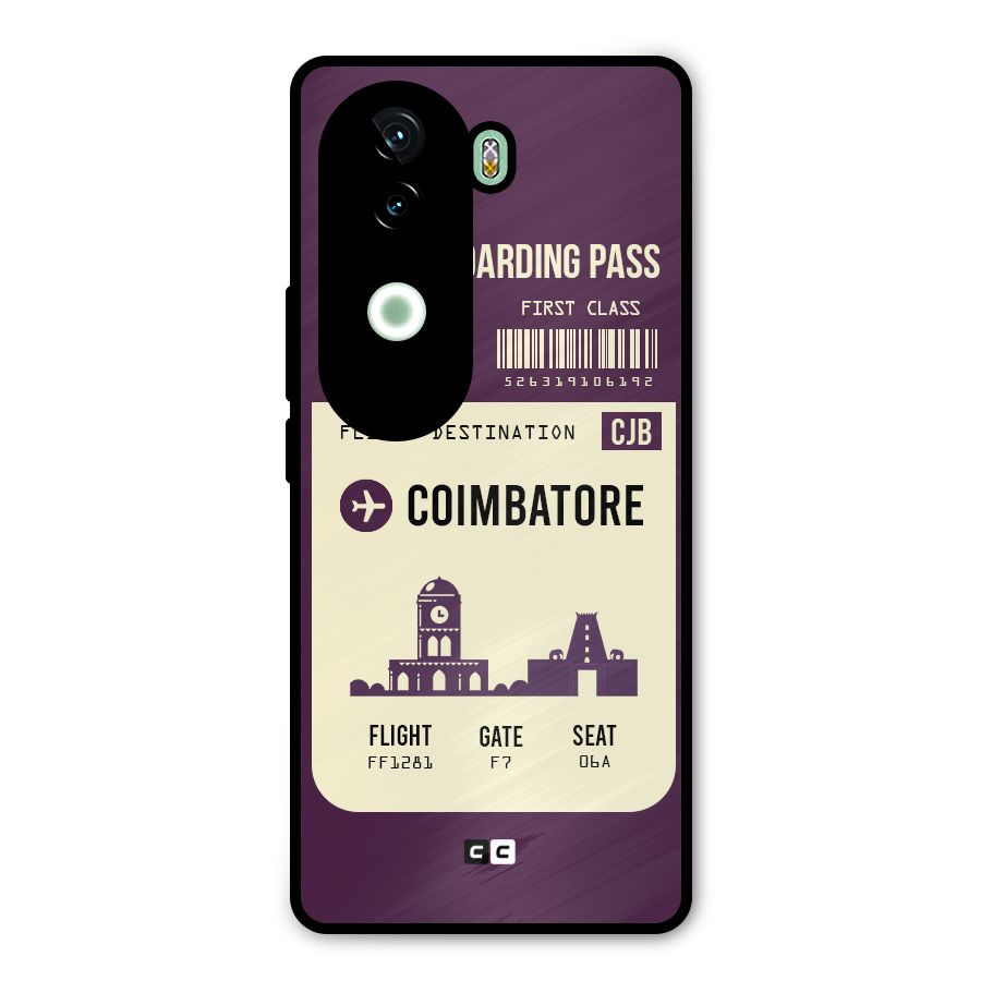 Coimbatore Boarding Pass Metal Back Case for Vivo V40e