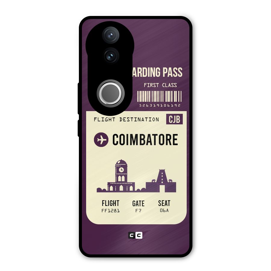 Coimbatore Boarding Pass Metal Back Case for Vivo V50