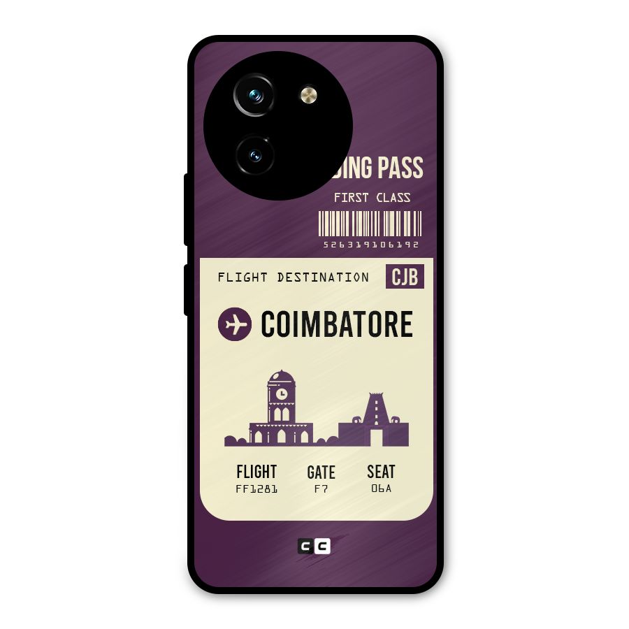 Coimbatore Boarding Pass Metal Back Case for Vivo Y200i