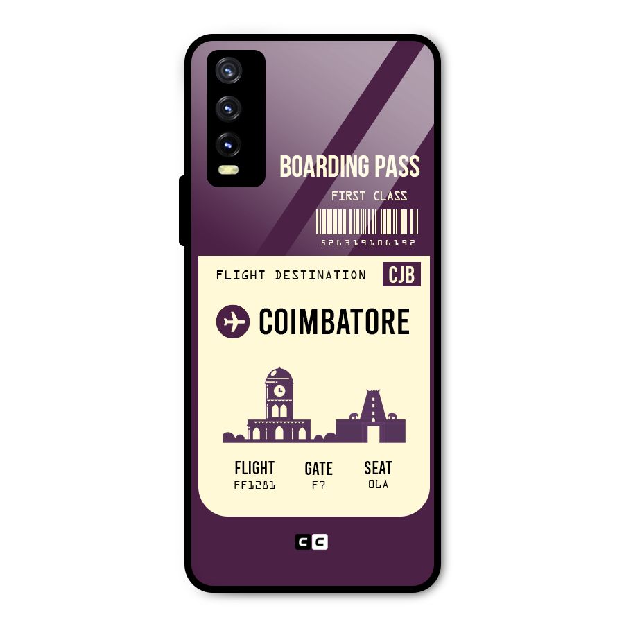 Coimbatore Boarding Pass Metal Back Case for Vivo Y20g
