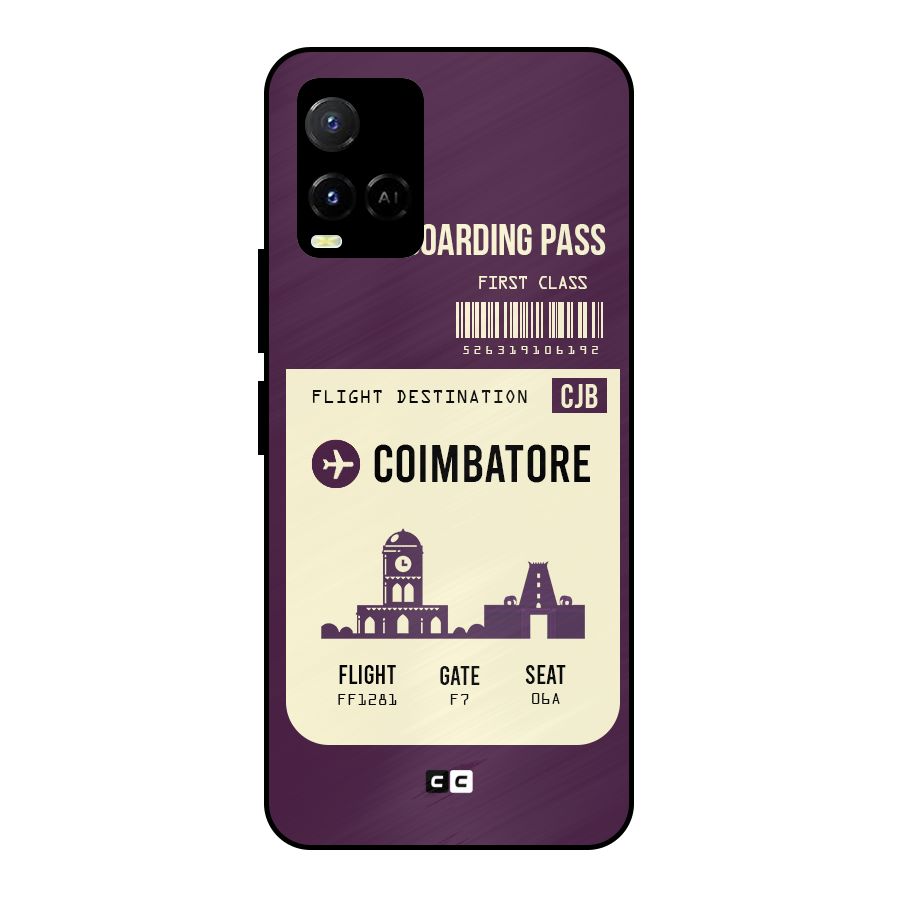 Coimbatore Boarding Pass Metal Back Case for Vivo Y21T