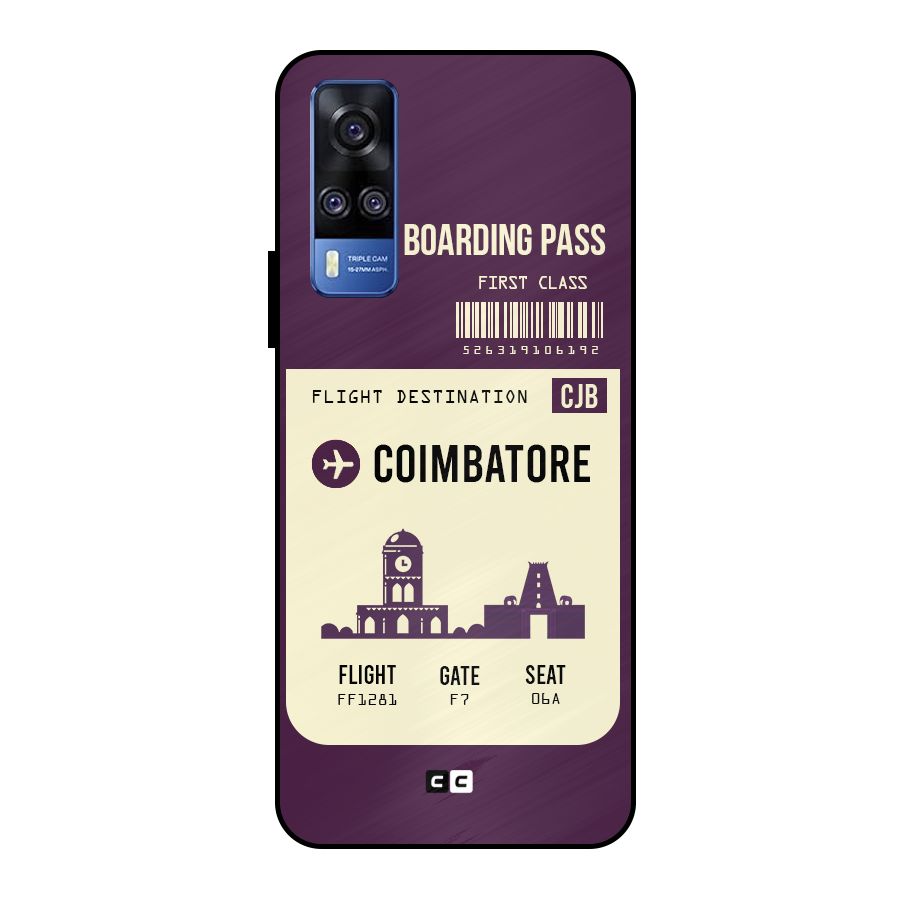 Coimbatore Boarding Pass Metal Back Case for Vivo Y51