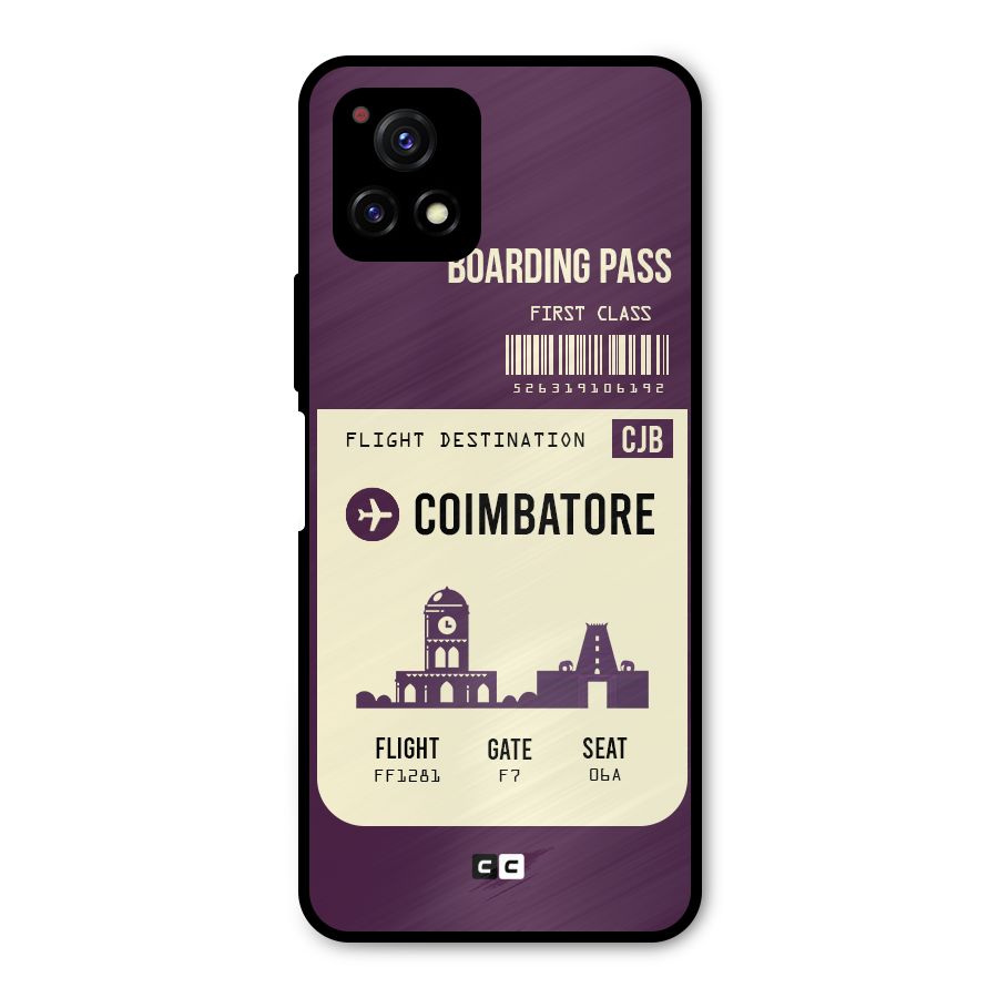 Coimbatore Boarding Pass Metal Back Case for Vivo Y72 5G