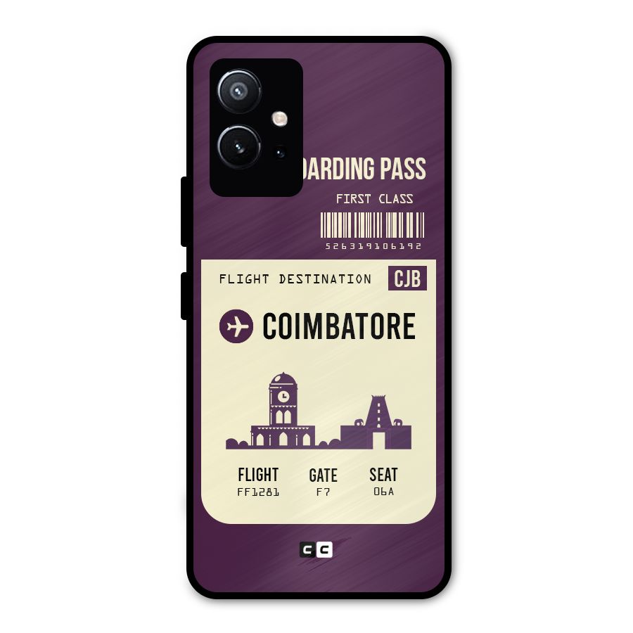 Coimbatore Boarding Pass Metal Back Case for Vivo Y75 5G