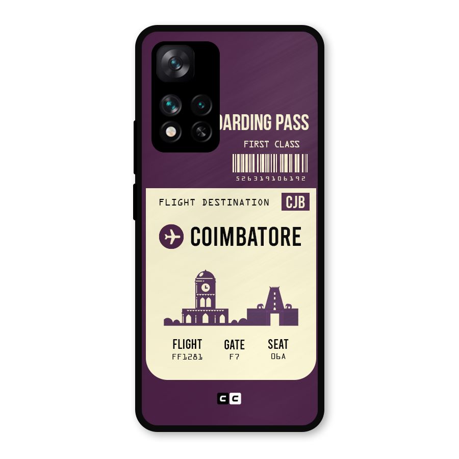 Coimbatore Boarding Pass Metal Back Case for Xiaomi 11i Hypercharge 5G