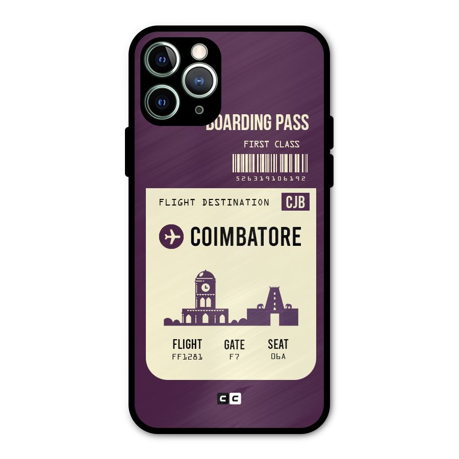 Coimbatore Boarding Pass Metal Back Case for iPhone 11 Pro Max