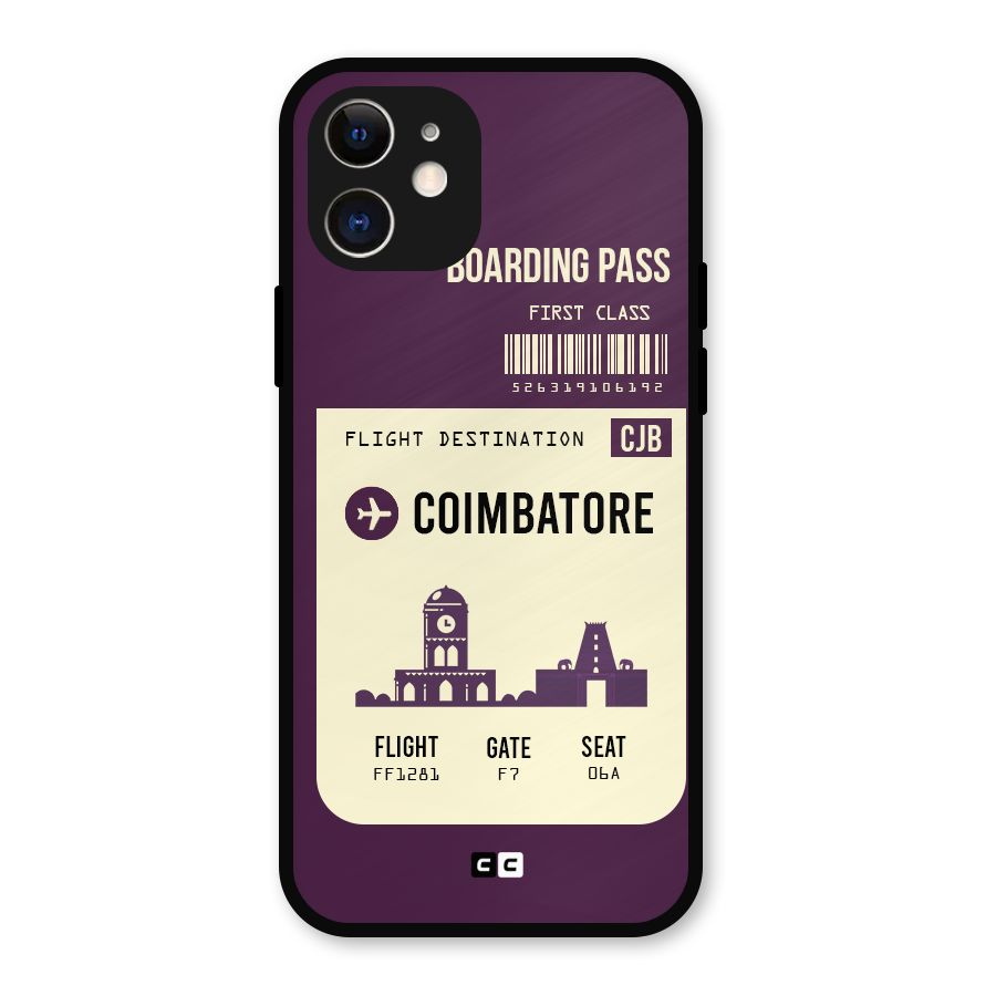 Coimbatore Boarding Pass Metal Back Case for iPhone 12