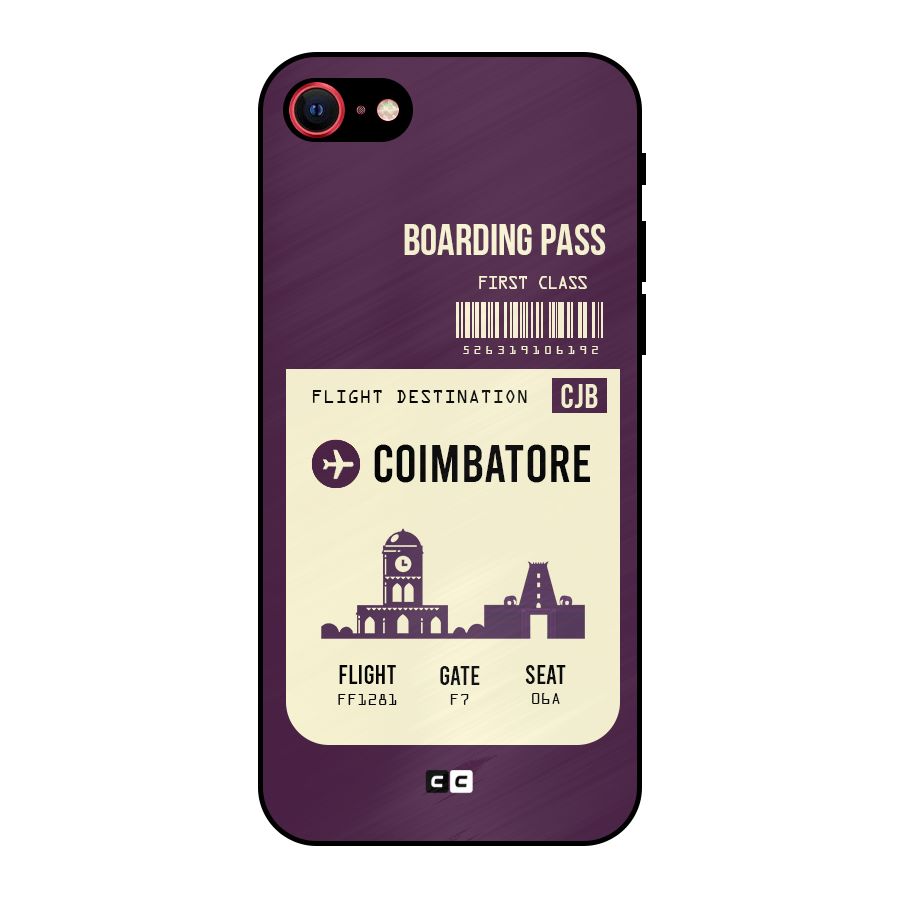 Coimbatore Boarding Pass Metal Back Case for iPhone SE 2022