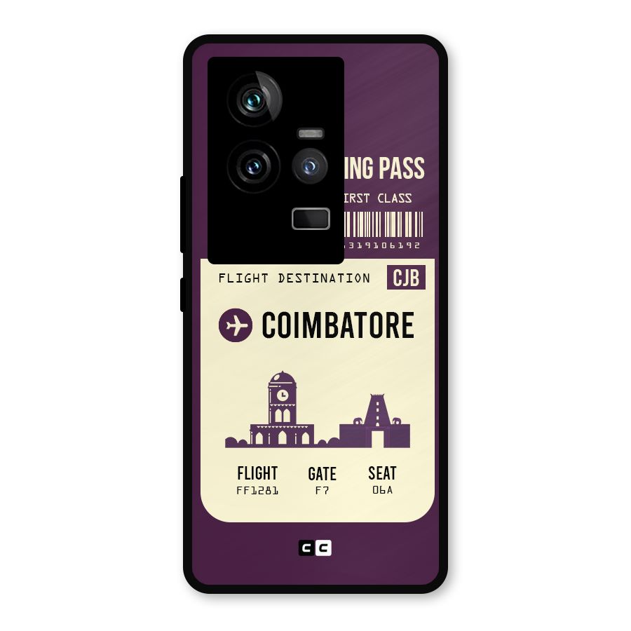 Coimbatore Boarding Pass Metal Back Case for iQOO 11 5G