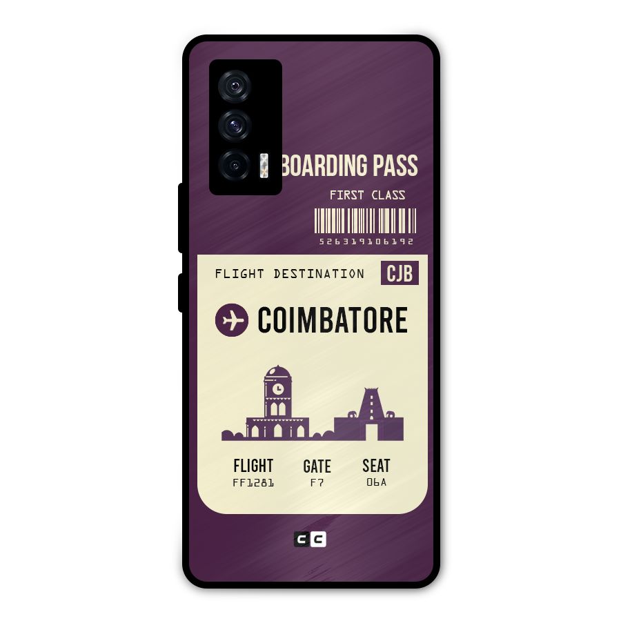 Coimbatore Boarding Pass Metal Back Case for iQOO 7 5G