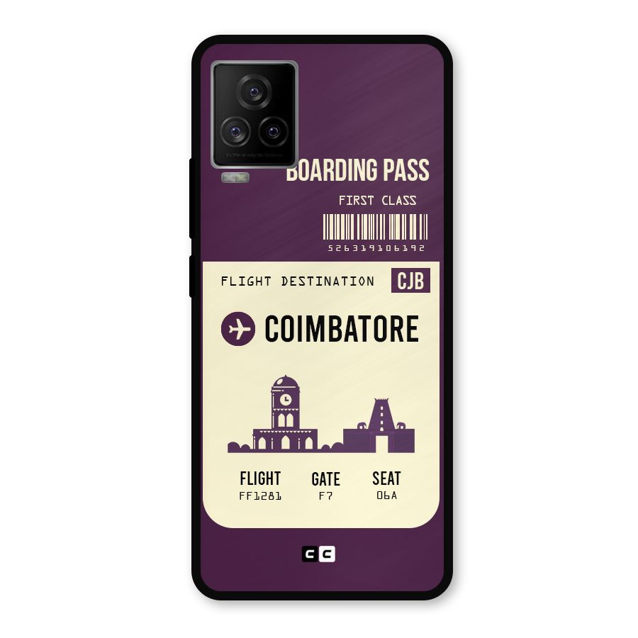 Coimbatore Boarding Pass Metal Back Case for iQOO 7 Legend 5G