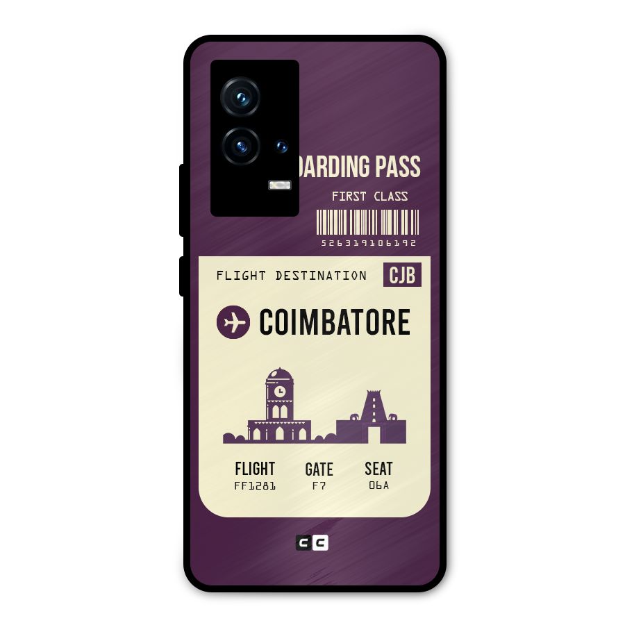 Coimbatore Boarding Pass Metal Back Case for iQOO 9 5G