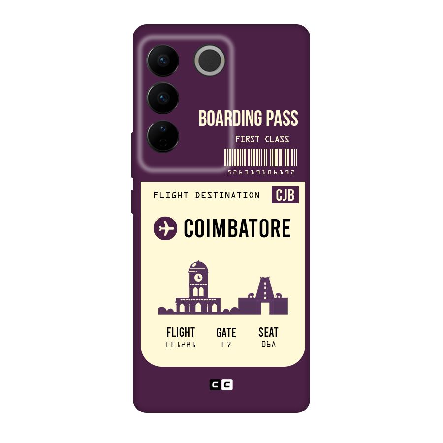 Coimbatore Boarding Pass Original Polycarbonate Back Case for Vivo V27