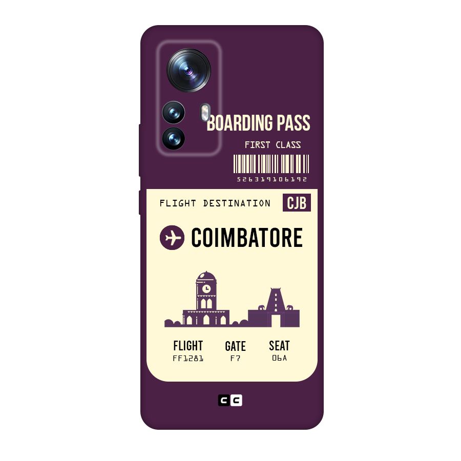 Coimbatore Boarding Pass Original Polycarbonate Back Case for Xiaomi 12 Pro