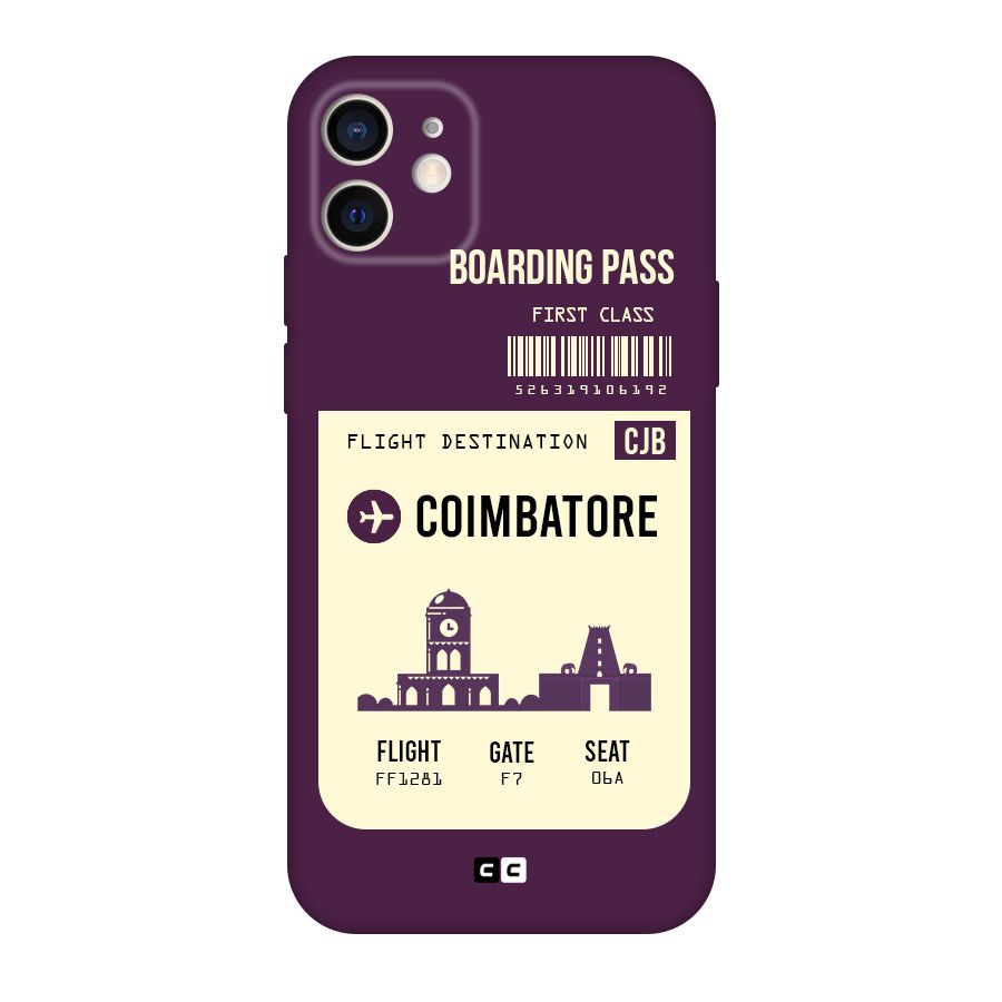 Coimbatore Boarding Pass Original Polycarbonate Back Case for iPhone 12