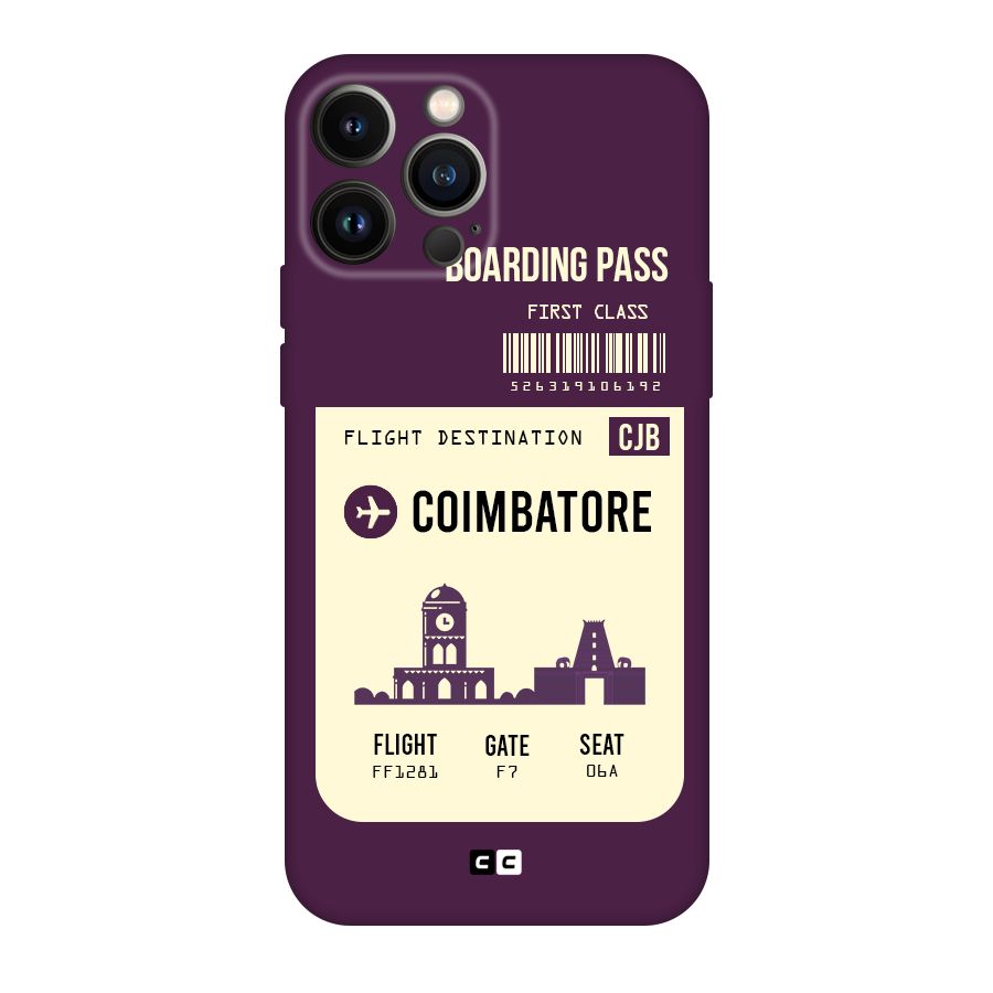 Coimbatore Boarding Pass Original Polycarbonate Back Case for iPhone 13 Pro Max