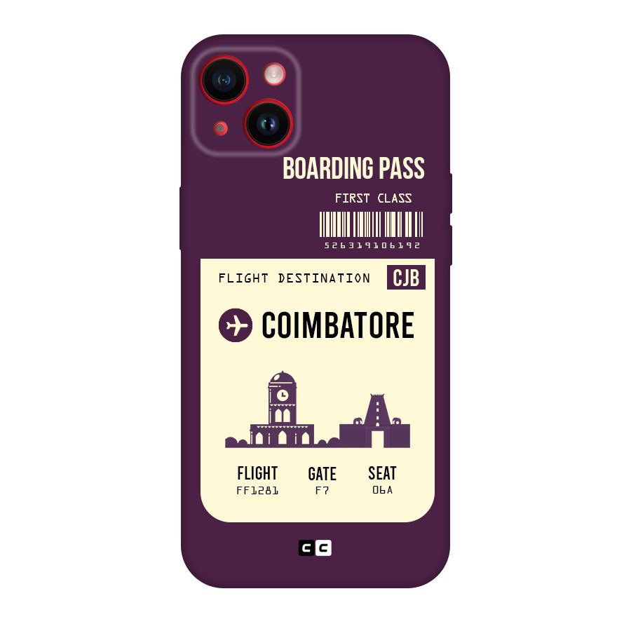 Coimbatore Boarding Pass Original Polycarbonate Back Case for iPhone 14 Plus