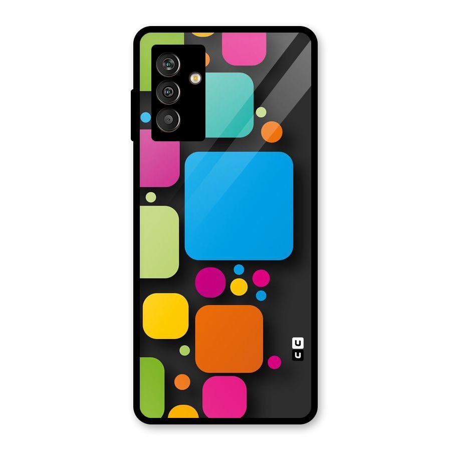 Color Boxes Abstract Glass Back Case for Galaxy M13