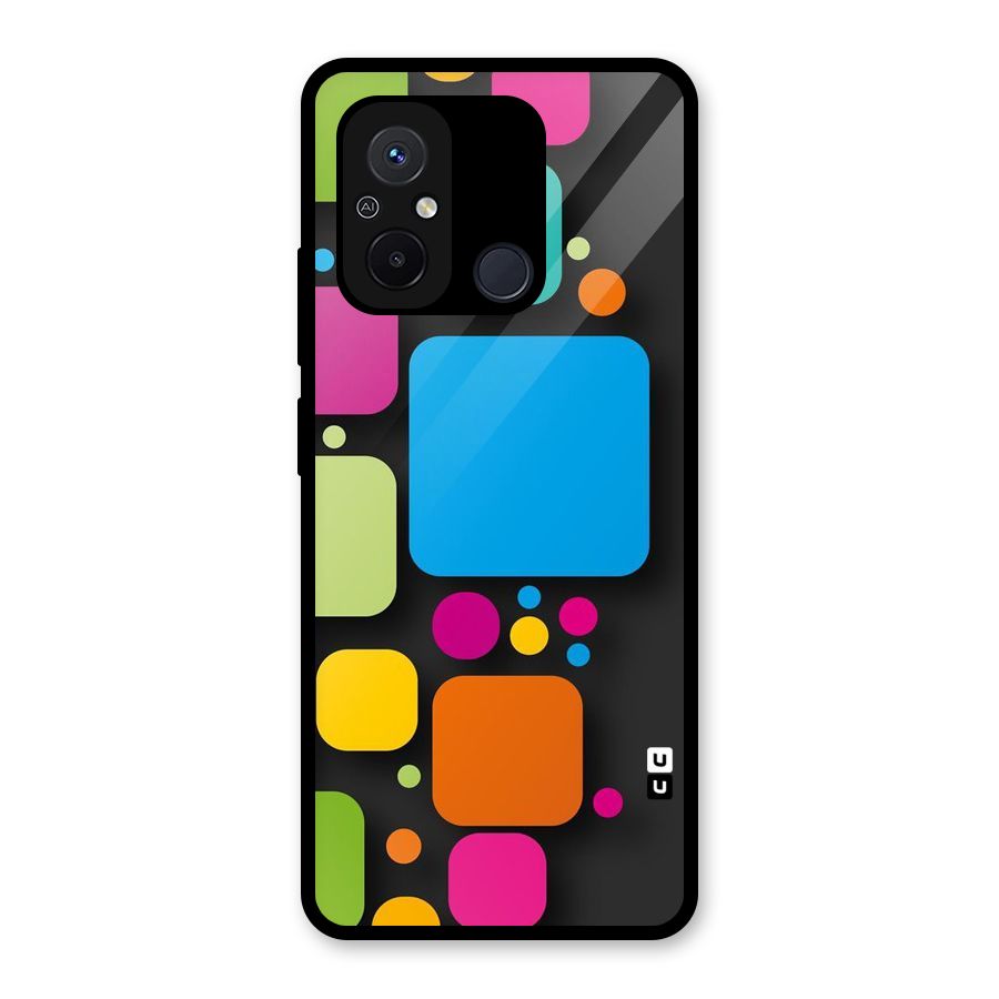 Color Boxes Abstract Glass Back Case for Redmi 12C