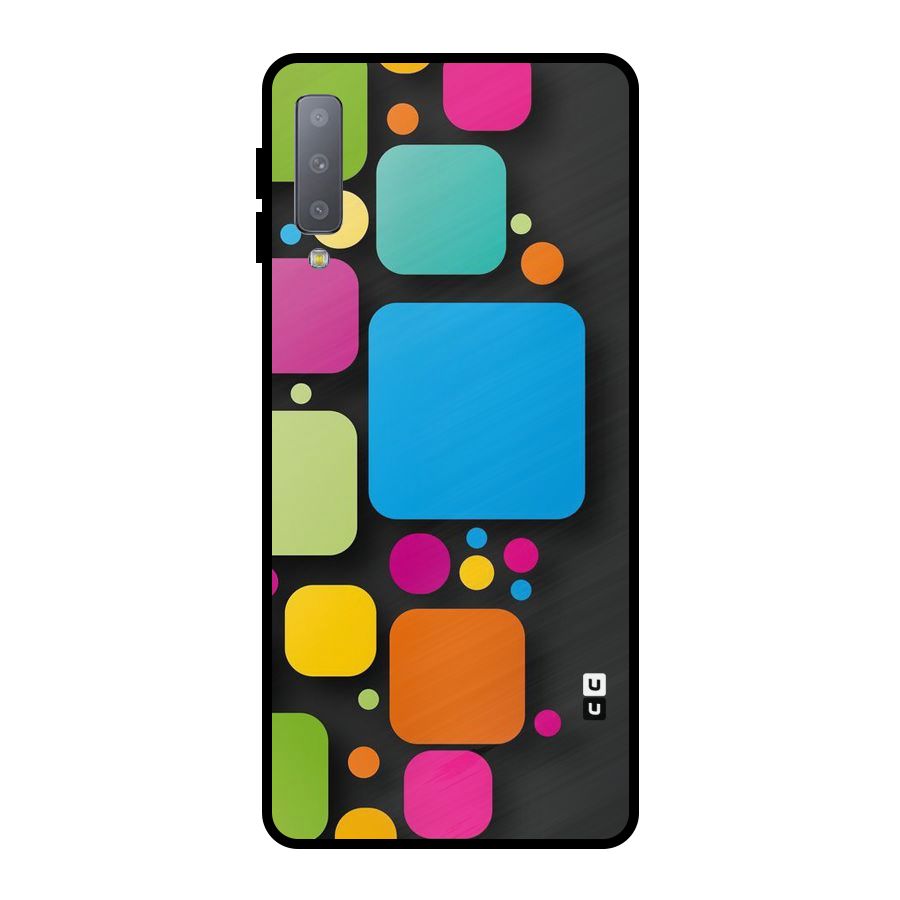 Color Boxes Abstract Metal Back Case for Galaxy A7 (2018)