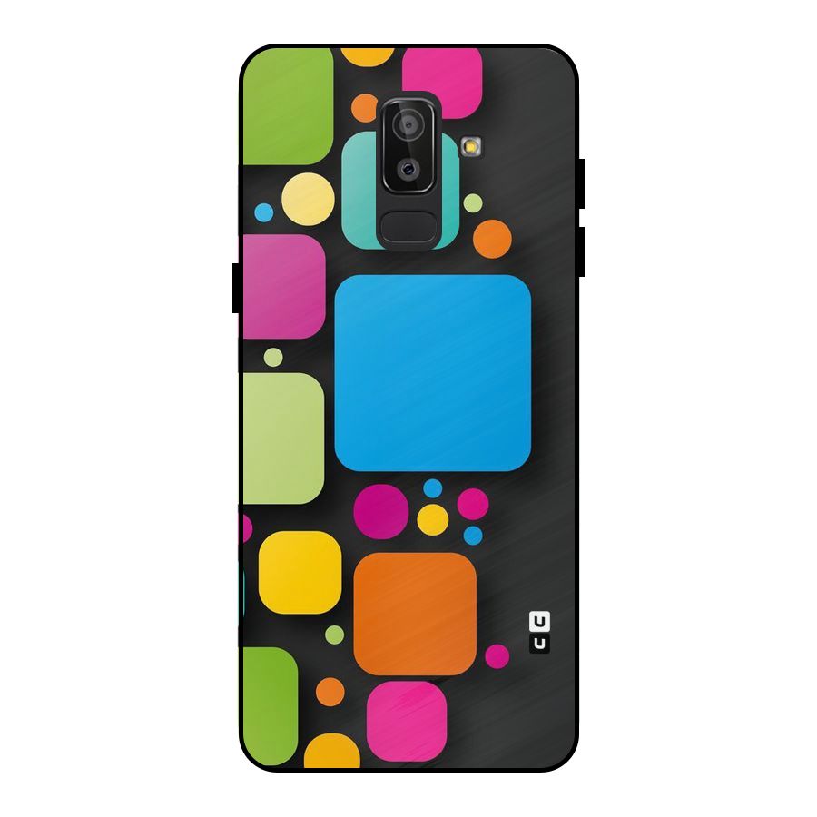 Color Boxes Abstract Metal Back Case for Galaxy J8