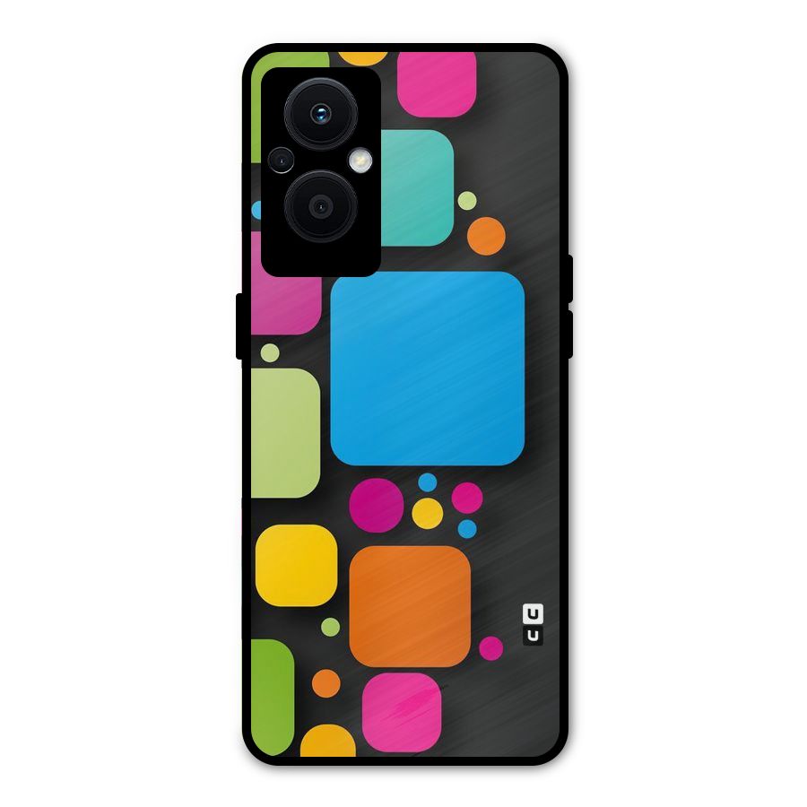 Color Boxes Abstract Metal Back Case for Oppo F21 Pro 5G