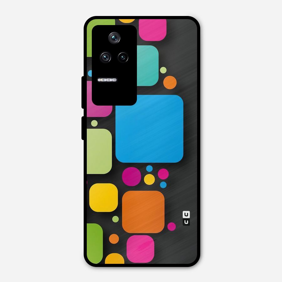 Color Boxes Abstract Metal Back Case for Poco F4 5G