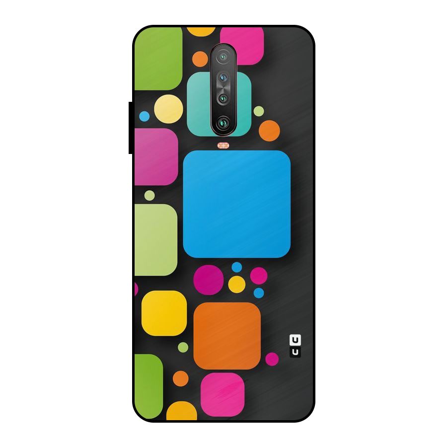Color Boxes Abstract Metal Back Case for Poco X2