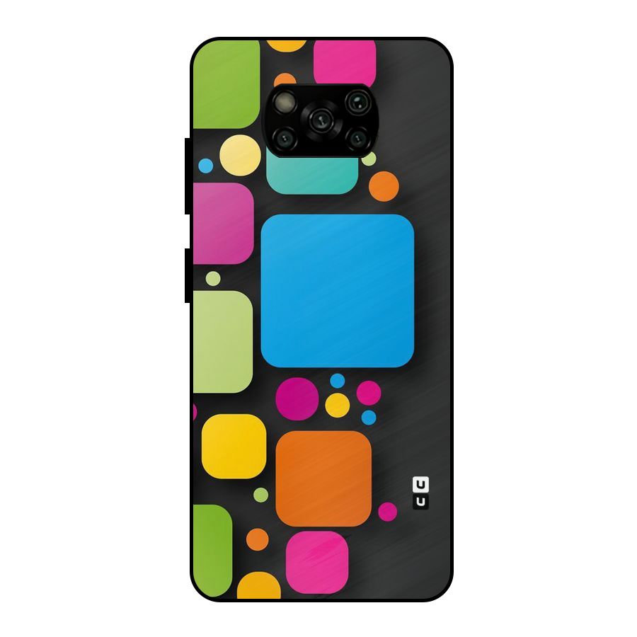 Color Boxes Abstract Metal Back Case for Poco X3
