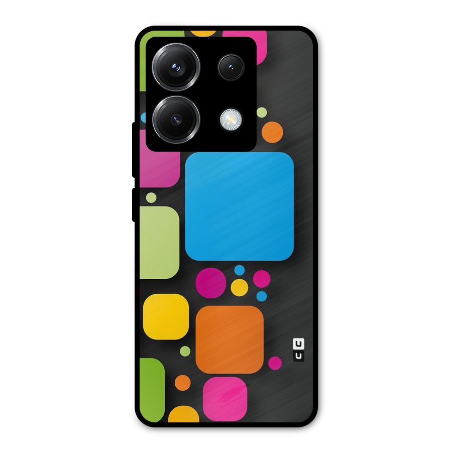 Color Boxes Abstract Metal Back Case for Poco X6