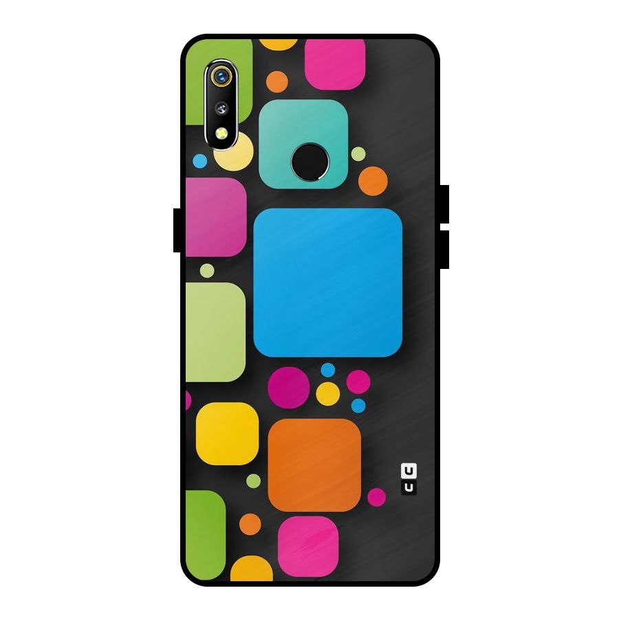 Color Boxes Abstract Metal Back Case for Realme 3