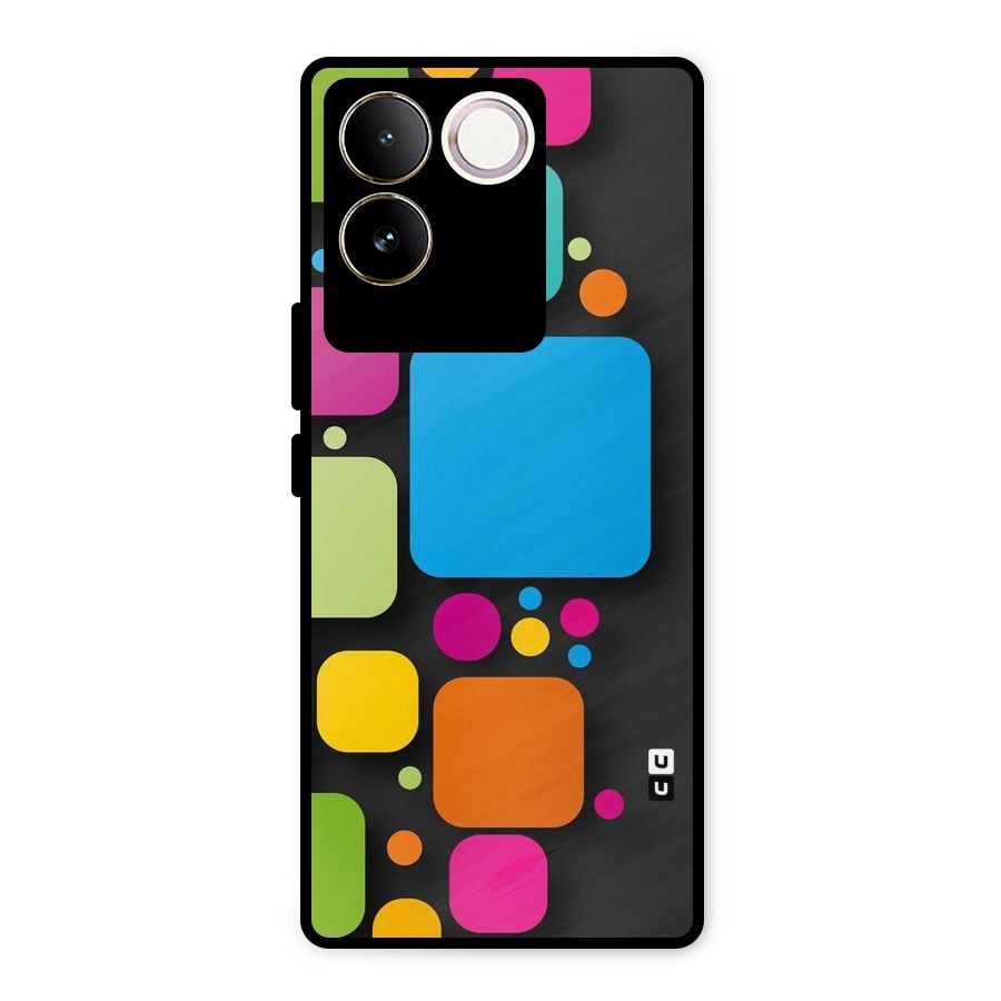 Color Boxes Abstract Metal Back Case for Vivo T2 Pro