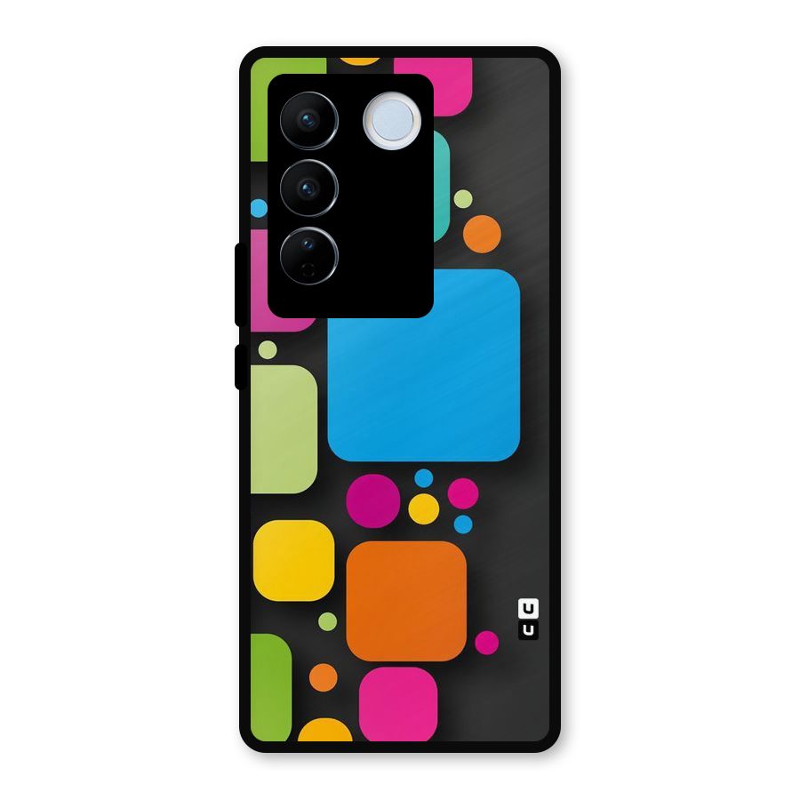 Color Boxes Abstract Metal Back Case for Vivo V27 Pro