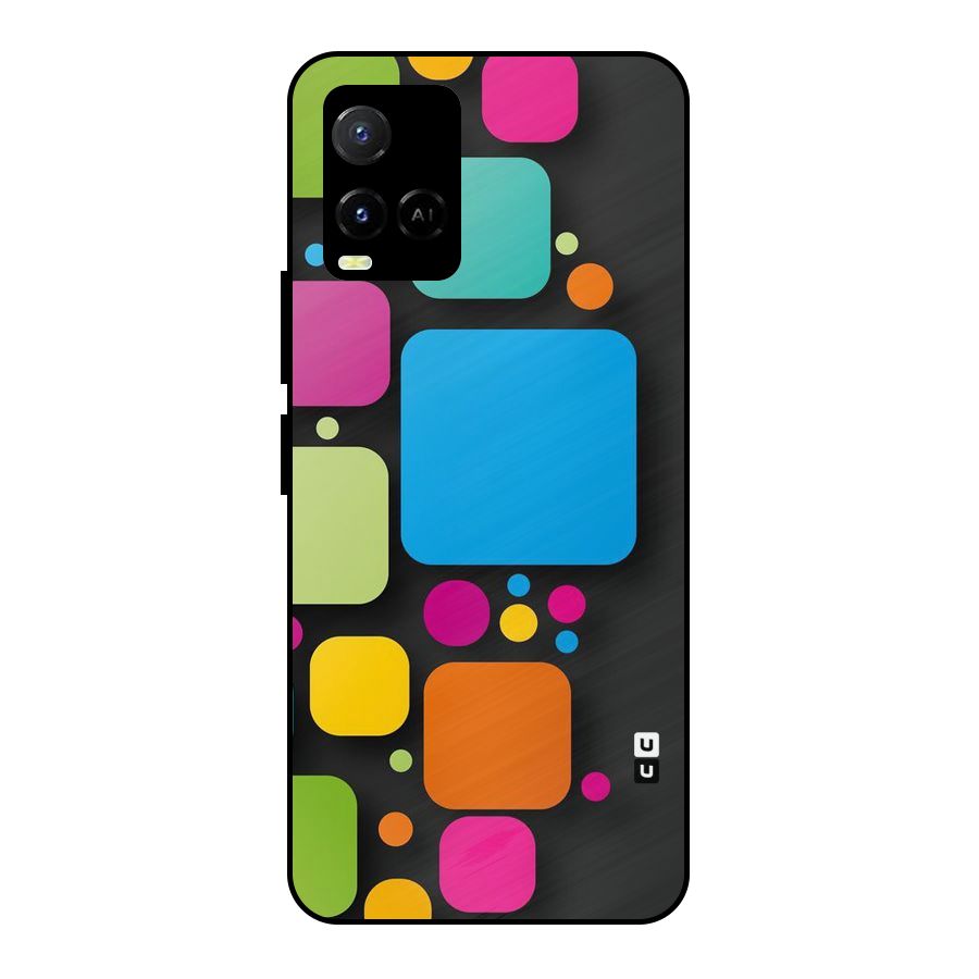 Color Boxes Abstract Metal Back Case for Vivo Y21A
