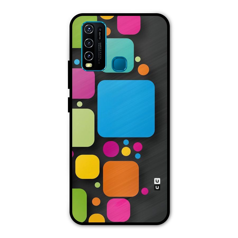 Color Boxes Abstract Metal Back Case for Vivo Y30