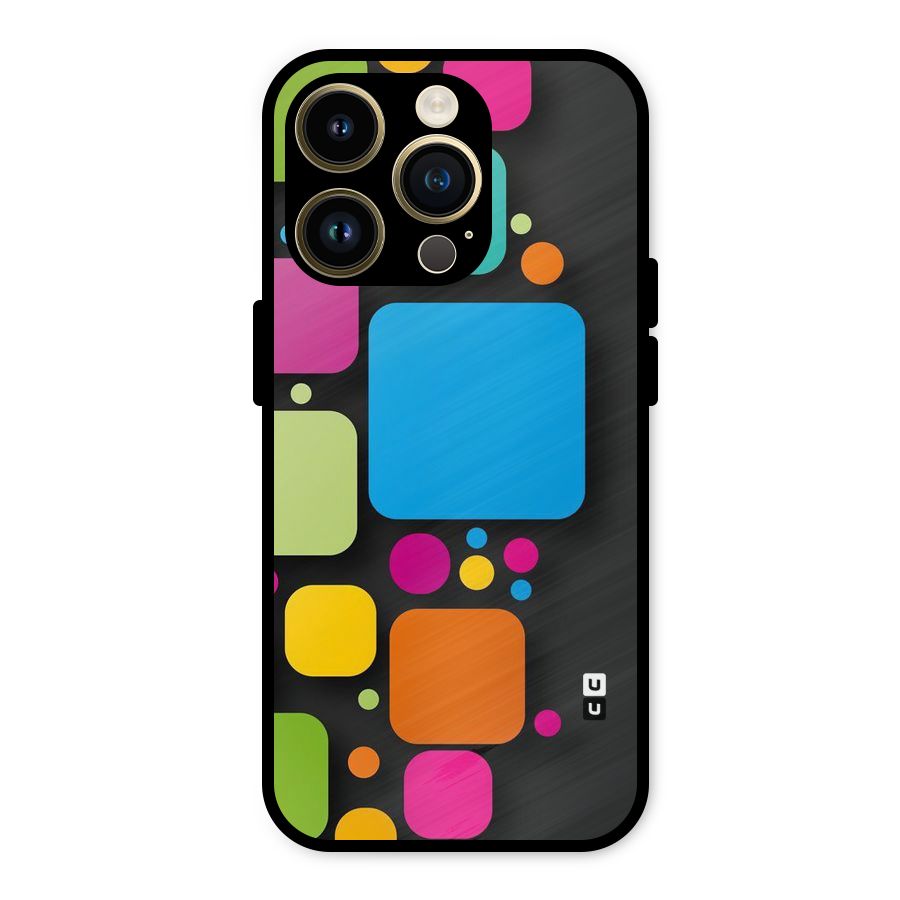 Color Boxes Abstract Metal Back Case for iPhone 14 Pro