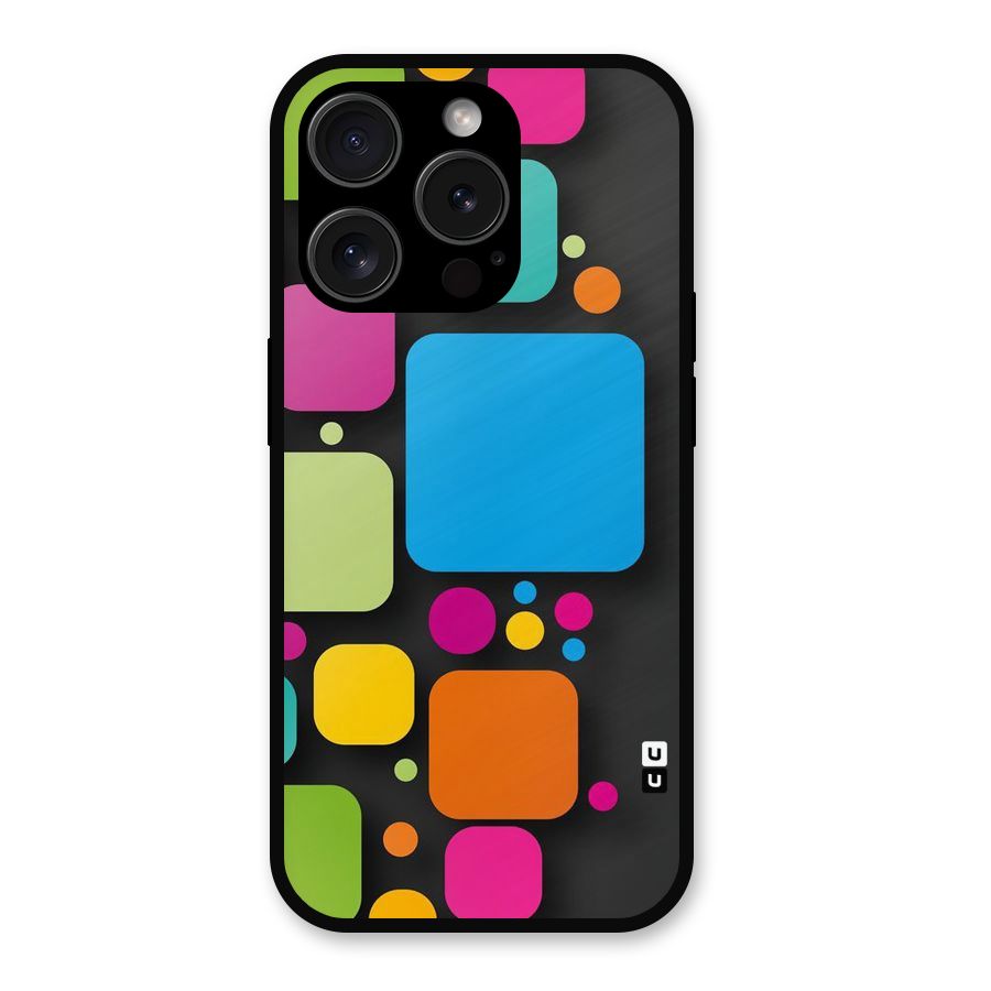 Color Boxes Abstract Metal Back Case for iPhone 15 Pro