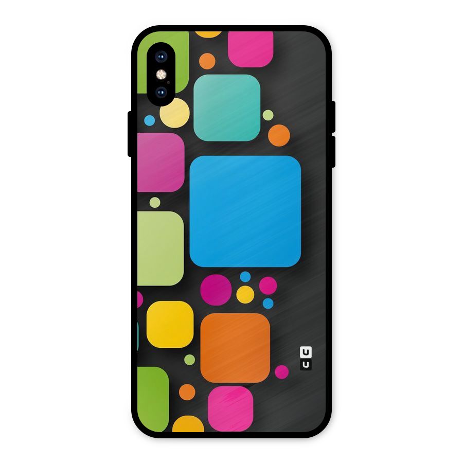 Color Boxes Abstract Metal Back Case for iPhone XS Max