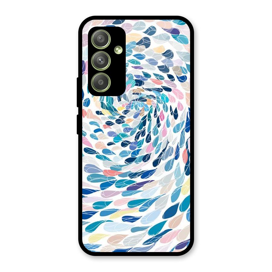 Color Droplets Swirls Glass Back Case for Galaxy A54