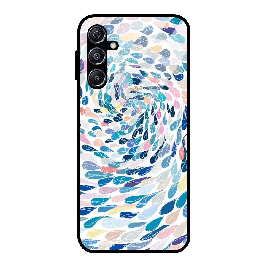 Color Droplets Swirls Glass Back Case for Galaxy M34 5G
