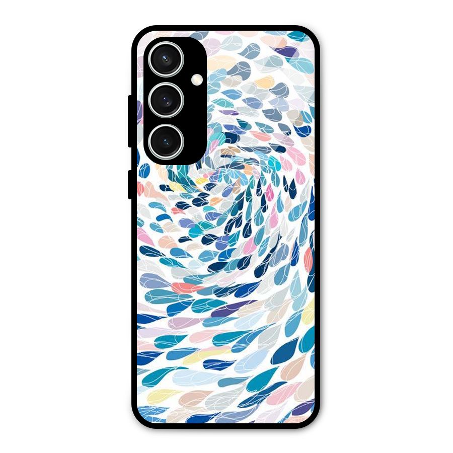Color Droplets Swirls Glass Back Case for Galaxy S23 FE