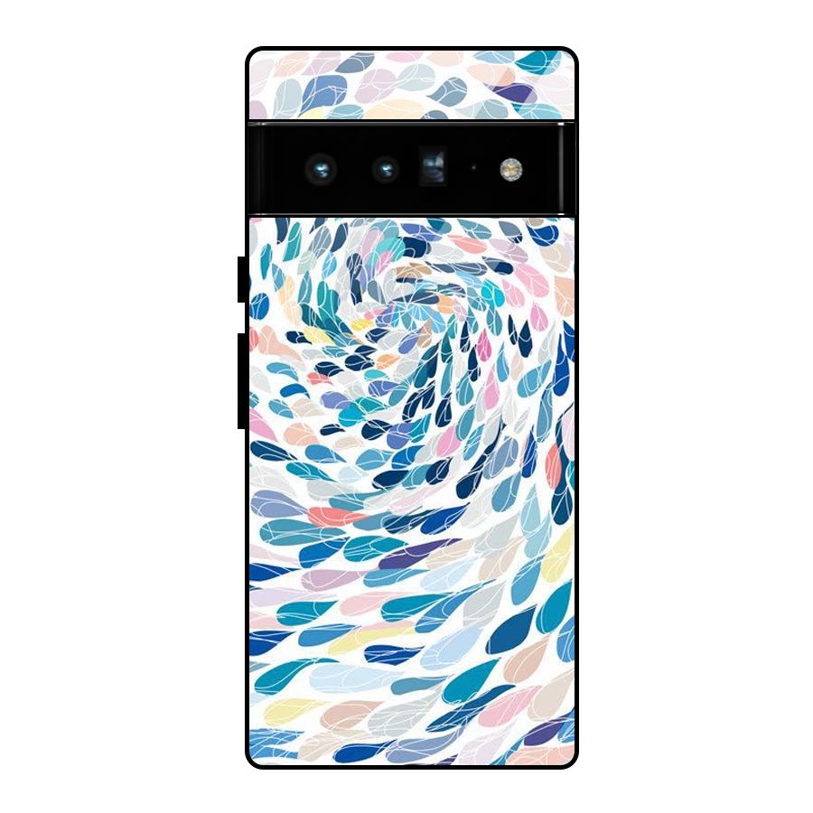 Color Droplets Swirls Glass Back Case for Google Pixel 6 Pro